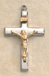 Gold/Sterling Crucifix Necklace
