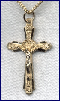 Delicate 1 1/2 In. Crucifix Gold on Sterling