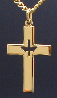 Holy Spirit Crucifix Necklace Gold