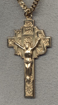 Jesus Savior Of Men Gold Crucifix Necklace