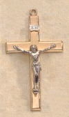 Medium Two-Tone Crucifix Sterling on Gold