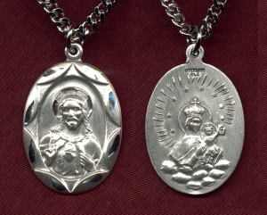 Medium Scapular Medal In Engraved Sterling