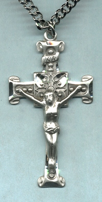 Scroll Crucifix In Sterling