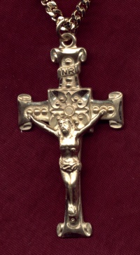 Scroll Crucifix In Gold