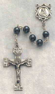 Hematite Rosary w/Sterling 6mm