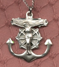 Sterling Anchor Cross Pendant