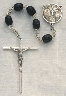 Black Wood Rosary w/Sterling Silver