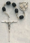 Black Wood Rosary w/Sterling Silver