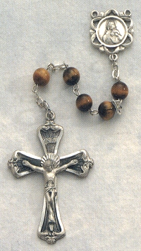Tiger Eye Rosary w/Sterling 6mm