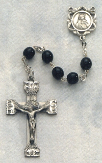 Black Onyx Rosary w/Sterling