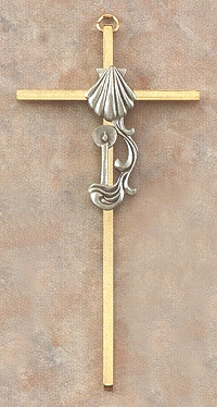 Baptism Rcia Gold & Pewter Cross 7 In.