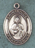 St Jude Sterling Oval Medal 1 In.