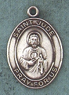 St Jude Sterling Oval Medal 1 In.