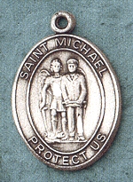 St. Michael Police Sterling Oval Medal 1 In.