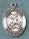 St Michael Sterling Oval Medal 1 In.