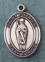 St. Patrick Sterling Oval Medal 1 In.