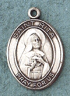 St. Rita Sterling Oval Medal 1 In.