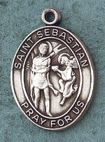 St. Sebastian Sterling Oval Medal 