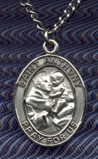Oval St. Anthony Medal In Sterling