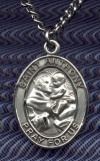 Oval St. Anthony Medal In Sterling