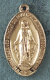 Gold Filled Miraculous Medal 1 1/8 In.