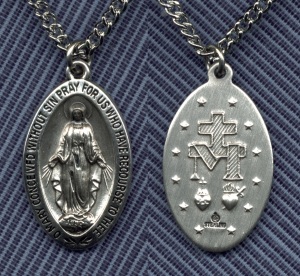 Oval Miraculous Sterling Medal