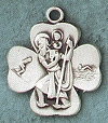St. Christopher 4-Leaf Sterling Medal