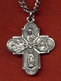 Medium Sterling Detailed 4-Way Medal