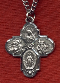 1 x 1 1/8 Inch Sterling 4-Way Medal