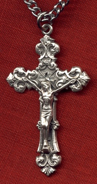 Baroque Sterling 1 9/16 Inch Crucifix