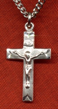 Engraved Crucifix Sterling Necklace