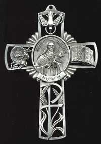 Pewter St. Therese Cross