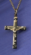 Crucifix Necklace - 7/8 Inch Gold on Sterling