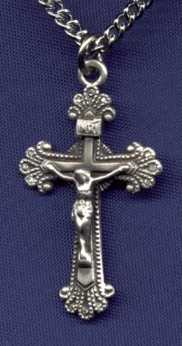 Ornate Crucifix Sterling Necklace