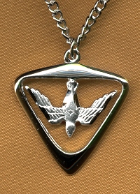 Large Triangular Holy Spirit Medal Sterling