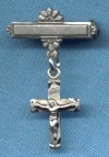 1/2 Inch Sterling Silver Crucifix Pin