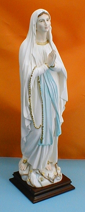 Our Lady Of Lourdes Hand-painted Alabaster Statue