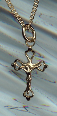 Small Filigree Crucifix Gold on Sterling