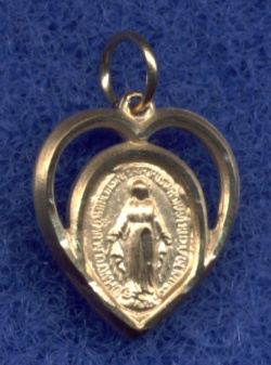 14Kt. Miraculous/Heart Medal