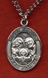 Holy Family Oval Sterling Medal