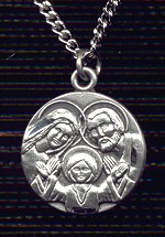 Holy Family Sterling Medal - Round, Dime Sized