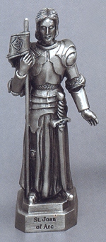 St. Joan of Arc Pewter Statue 3.5 In.