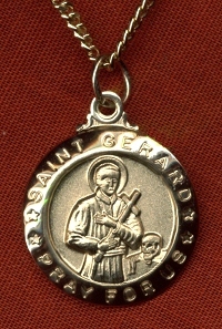 St. Gerard 18Kt Gold On Sterling Medal