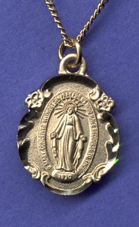 Ornate 14kt Gold Miraculous Medal