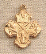 Small 14kt Gold 4-Way Medal