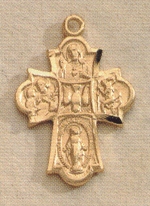 15/16 In. 14kt Gold 4-Way Medal