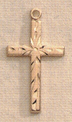 1 In. 14kt Cross Engraved