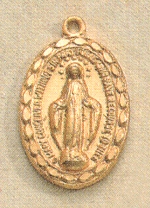 Miraculous Medal 13/16 In. Gold on Sterling