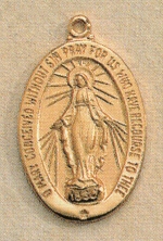 Miraculous Medal 15/16 In. Gold on Sterling