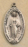 1 1/8 In. Miraculous Medal in Sterling